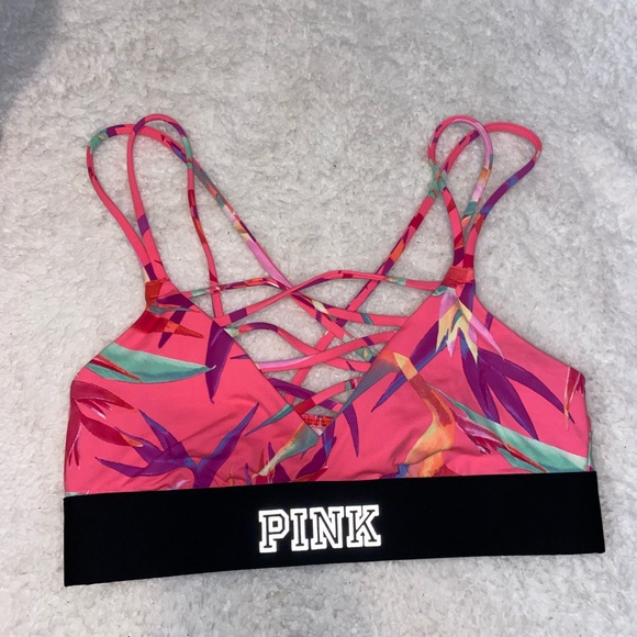 Vs Pink Ultimate Strappy Racerback Sports Bra - Picture 1 of 6